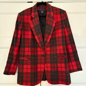 Vintage Abercrombie & Fitch Wool Blend Buffalo Plaid Blazer